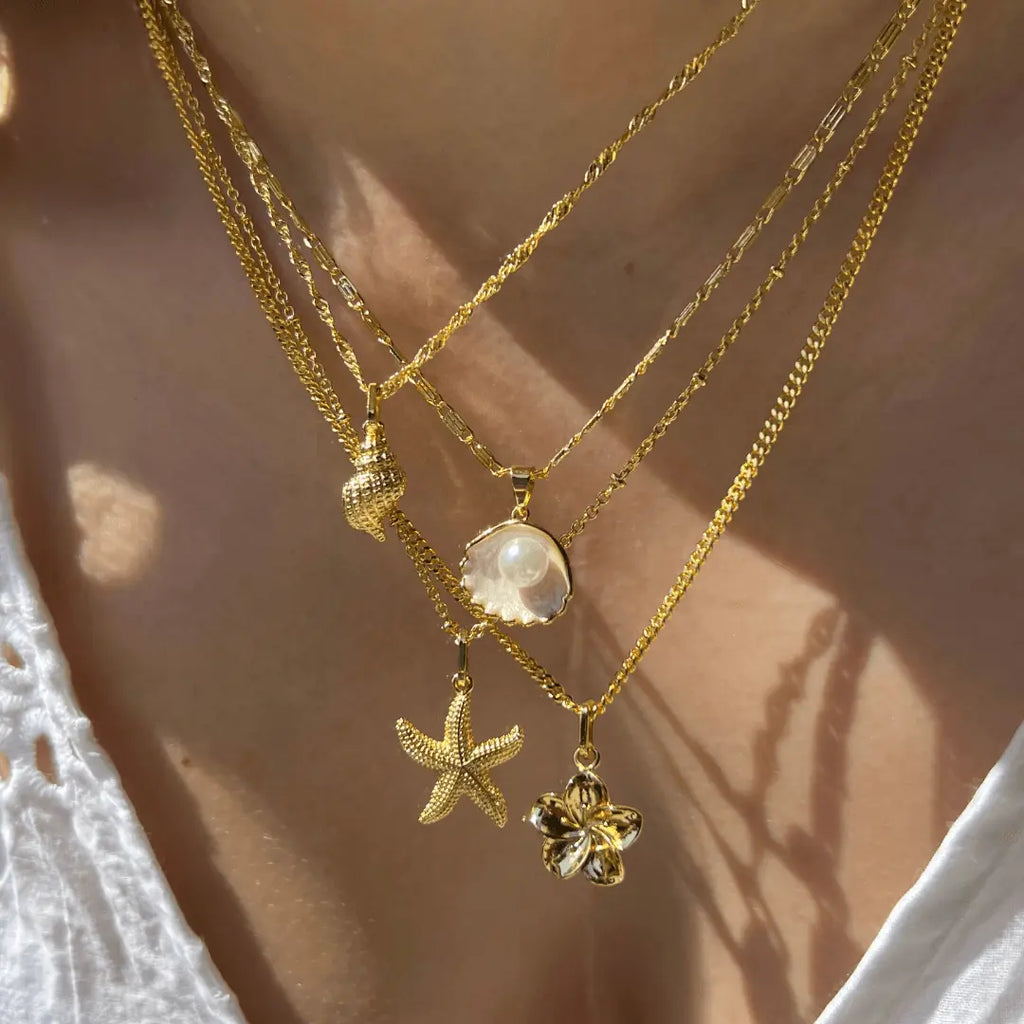 EVRY JEWELS Gold or Silver Plated Women'S Hypoallergenic Coastal Crush Necklace Collection