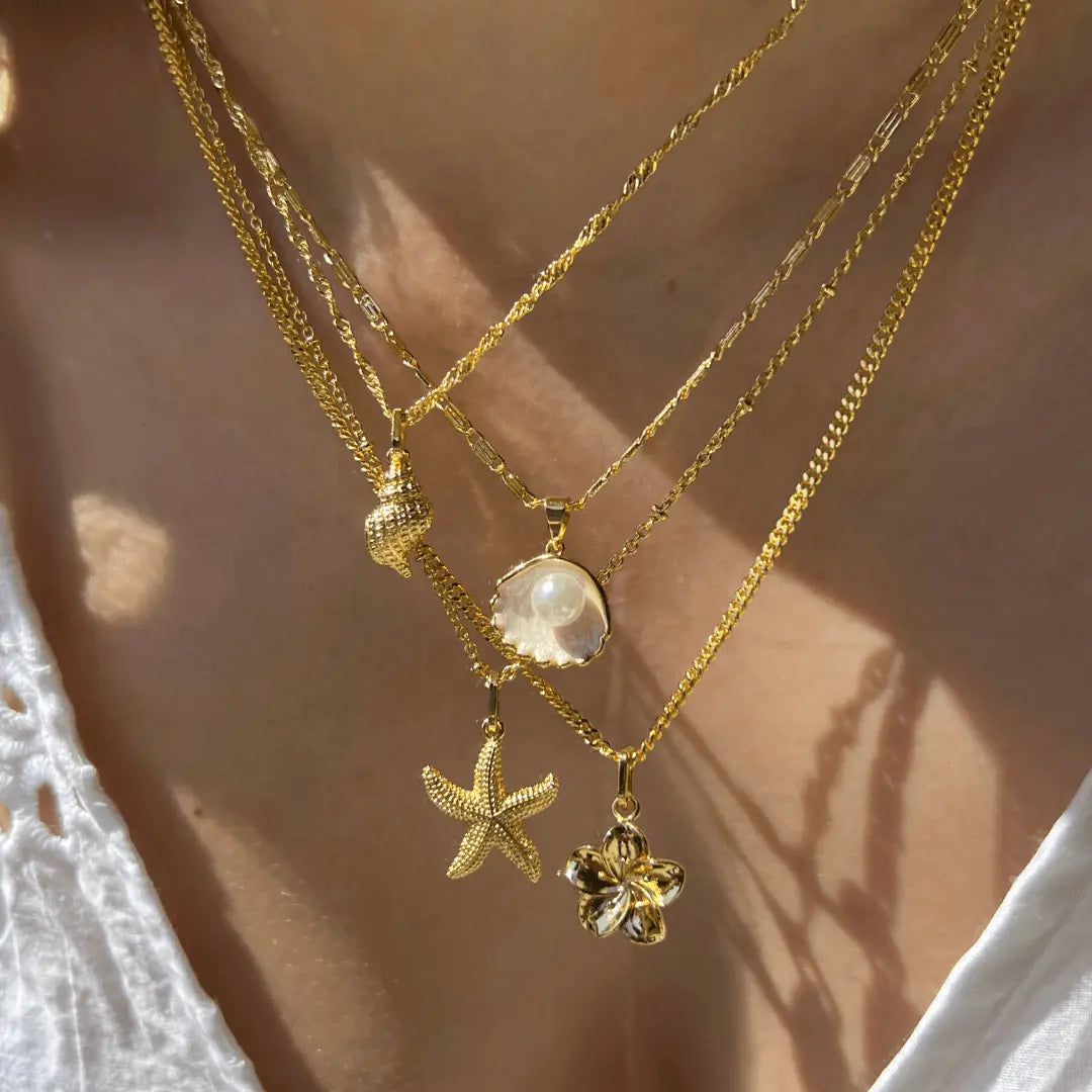 EVRY JEWELS Gold or Silver Plated Women'S Hypoallergenic Coastal Crush Necklace Collection
