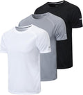 Men's Quick-Dry Moisture-Wicking Short Sleeve Mesh Athletic Workout Shirts - 1/3 Pack