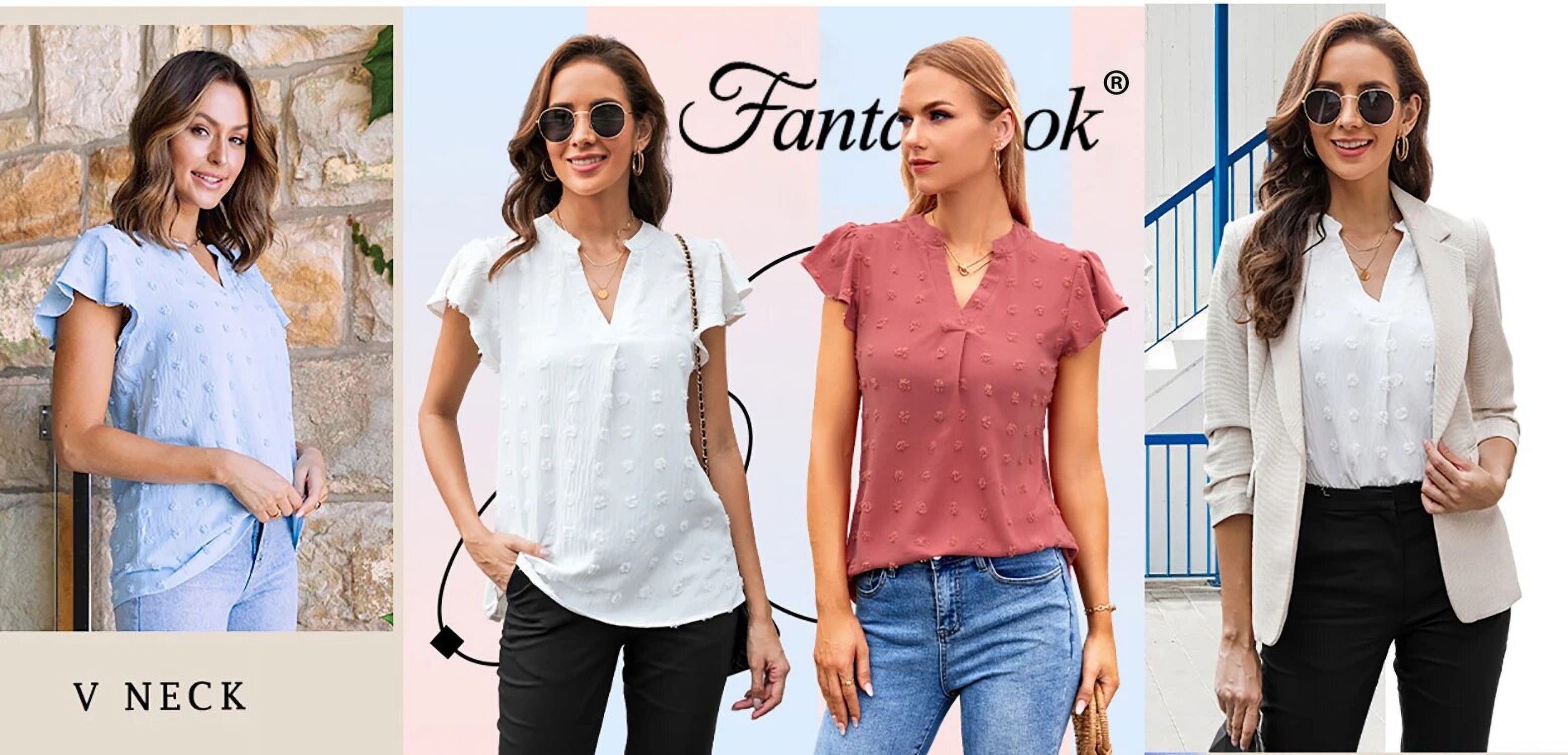 Elevate Your Wardrobe with Our Women's Elegant V-Neck Blouses Featuring Ruffle Sleeves - Perfect for Summer Casual Wear!