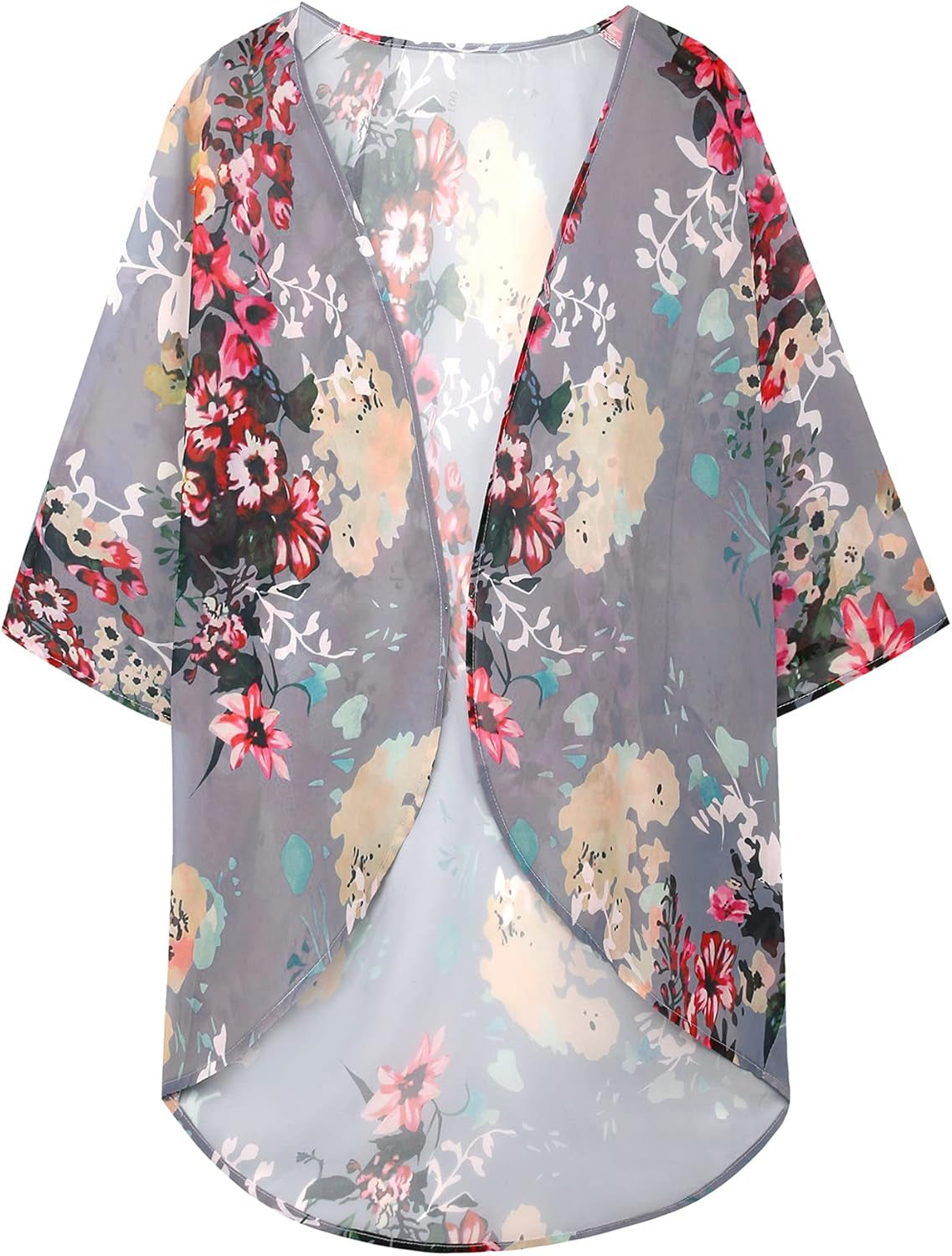 Chic Women's Floral Print Puff Sleeve Kimono Cardigan - Your Go-To Casual Cover-Up for Summer 2026