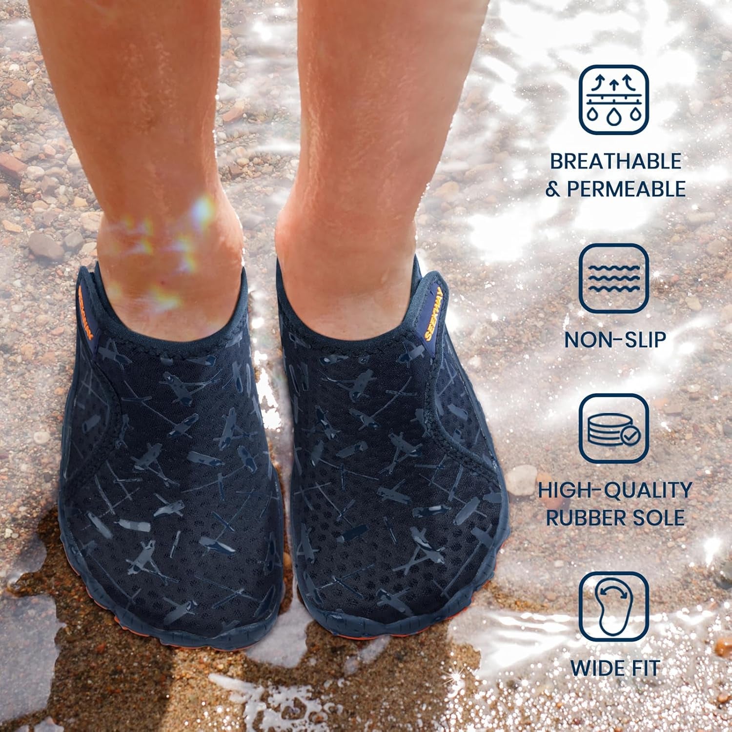 Kids' Barefoot Water Shoes - Quick-Dry Sandals with Wide Toe Box for Hiking, Swimming, Beach, Pool, and Kayaking - Non-Slip Camping Essentials for Boys and Girls
