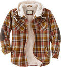 Stay Warm and Stylish: Men's Insulated Hooded Shirt Jacket with Cozy Plaid Flannel and Soft Berber Lining