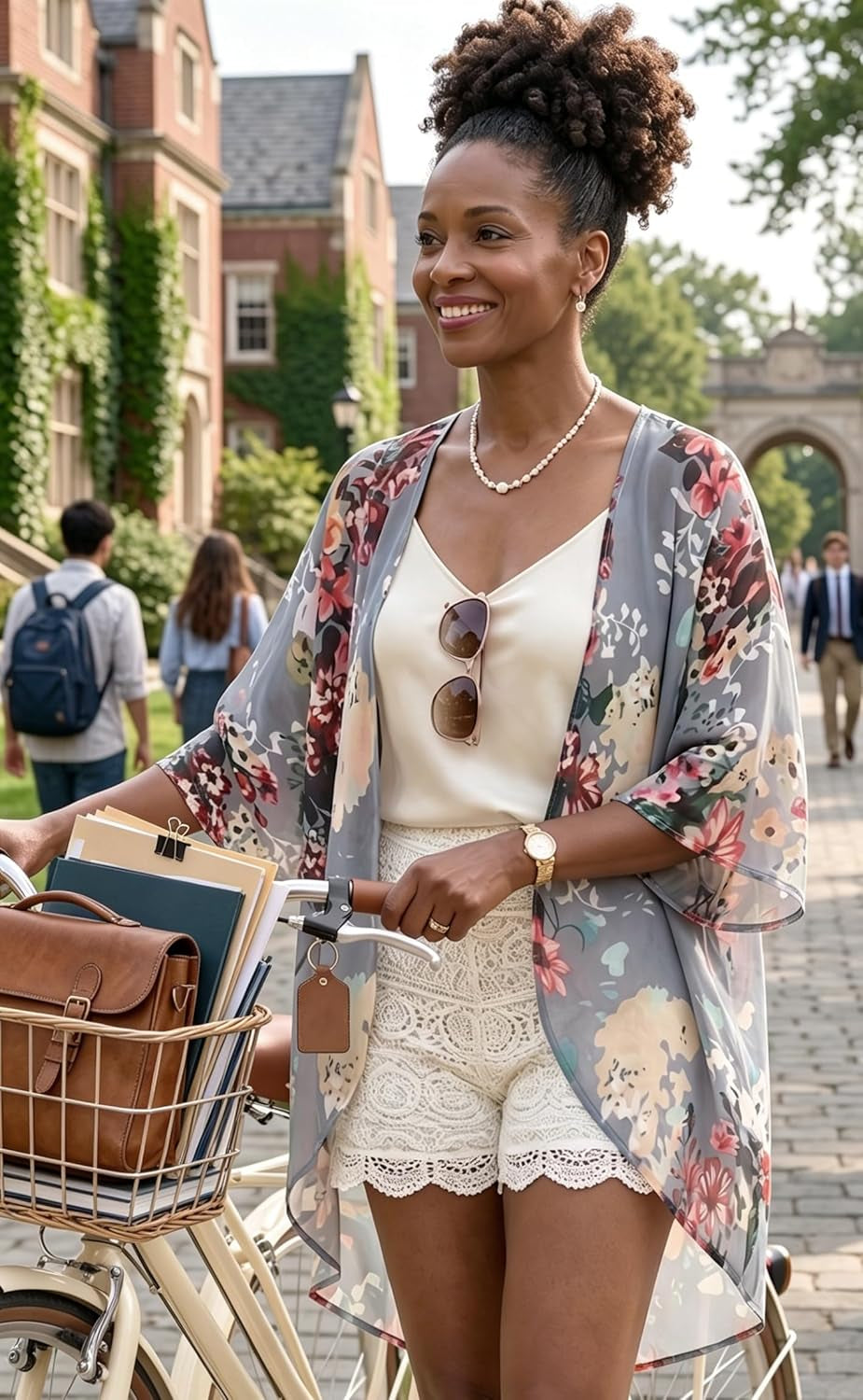 Chic Women's Floral Print Puff Sleeve Kimono Cardigan - Your Go-To Casual Cover-Up for Summer 2026