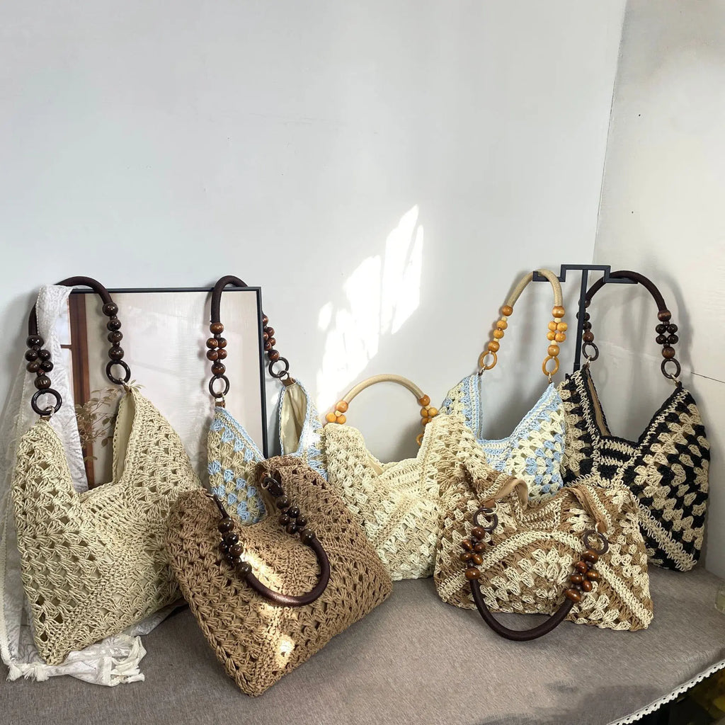 Chic Handmade Woven Shoulder Bag - Perfect for Summer Beach Days & Vacations!