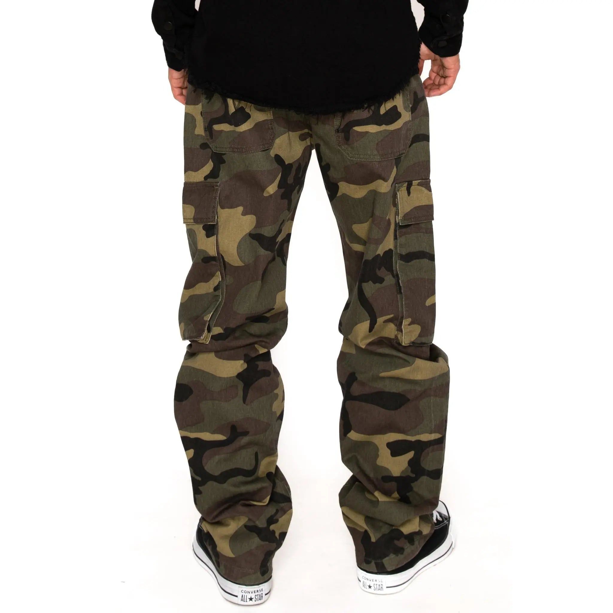 VICTORIOUS Baggy Fit Cargo Camo Pants Cotton Menswear Pocket Man Trouser Camouflage