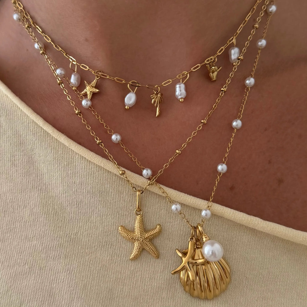 EVRY JEWELS Gold or Silver Plated Women'S Hypoallergenic Coastal Crush Necklace Collection