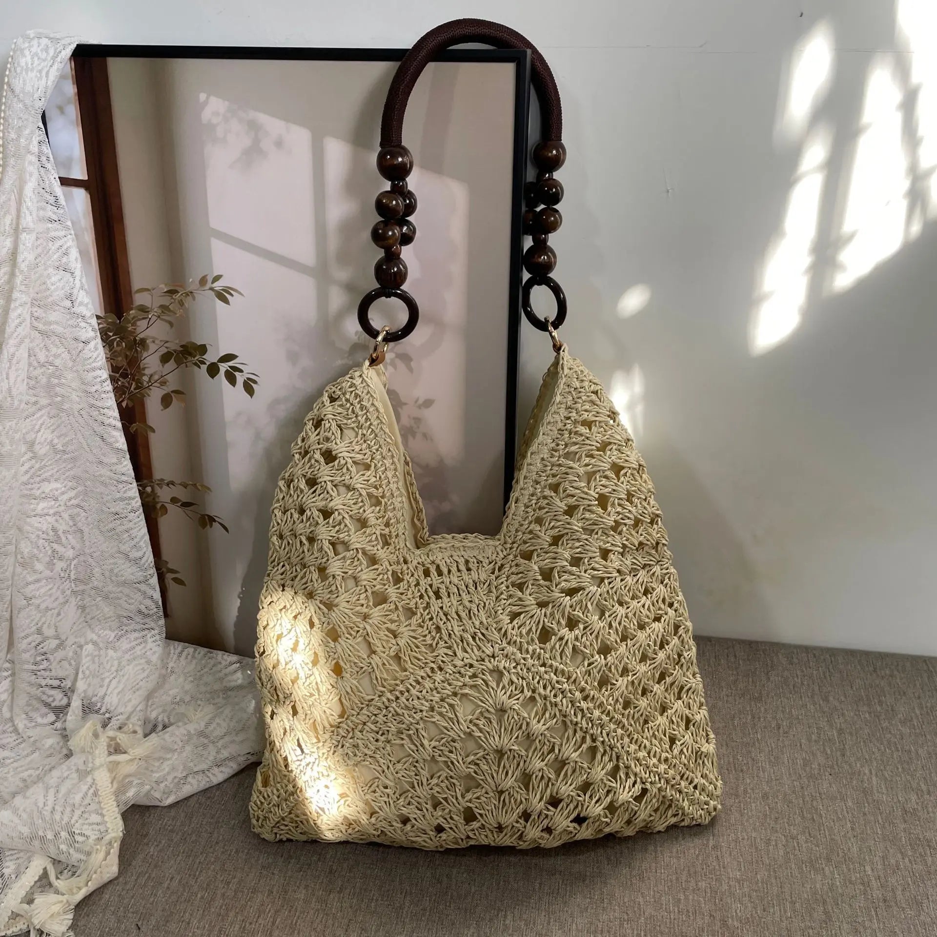Chic Handmade Woven Shoulder Bag - Perfect for Summer Beach Days & Vacations!