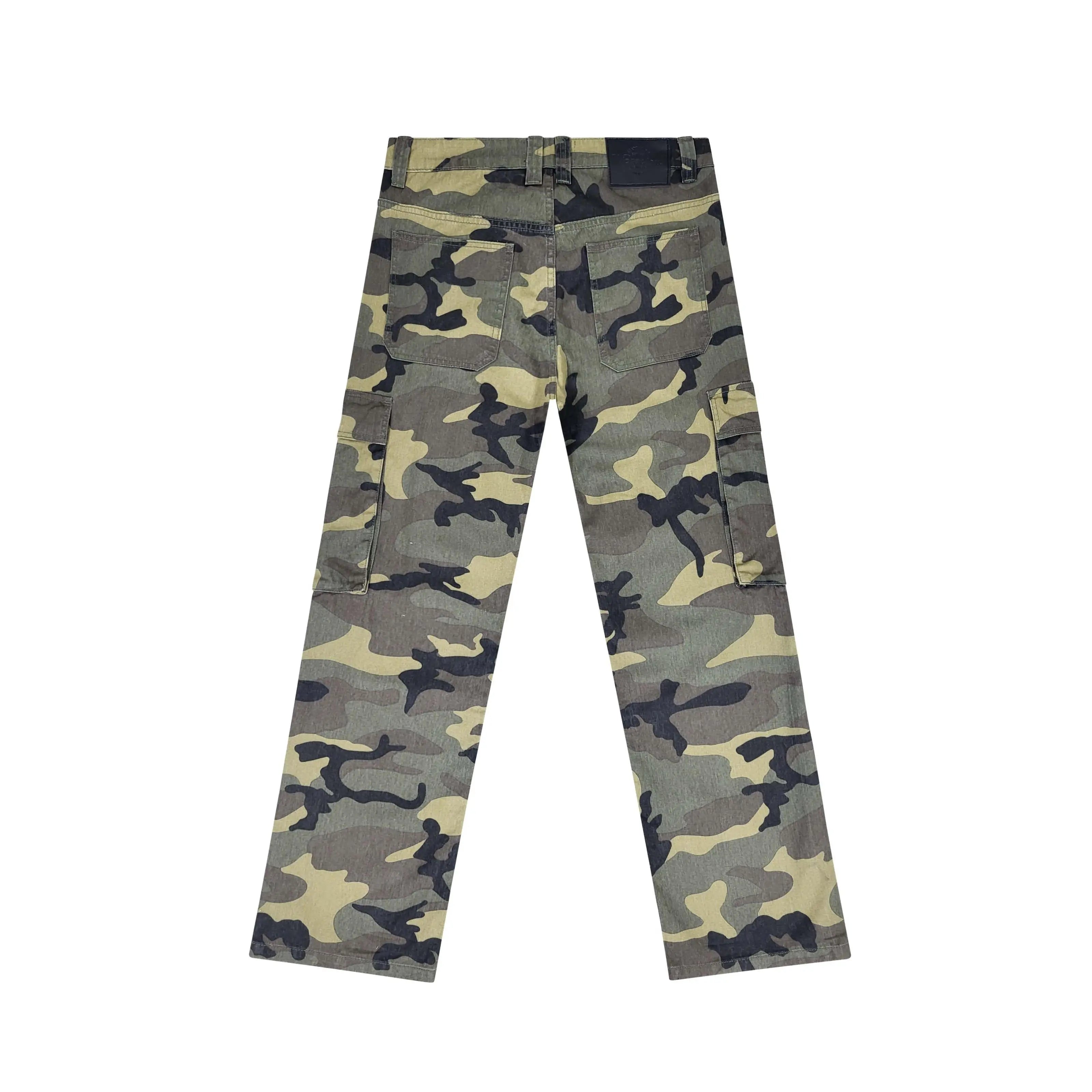 VICTORIOUS Baggy Fit Cargo Camo Pants Cotton Menswear Pocket Man Trouser Camouflage