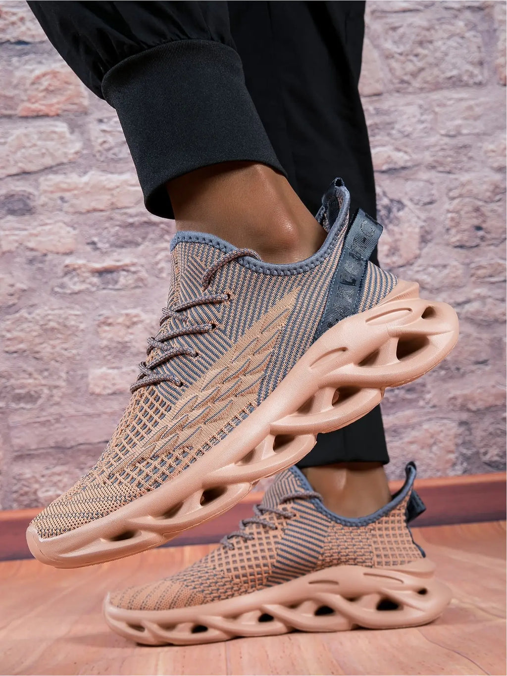 Men'S Breathable Flyknit Sock Shoes: Elastic Sock Cuff Wrap, Fatigue-Free Walking Shoes, Athletic Walking Shoes, Flexible Shoe