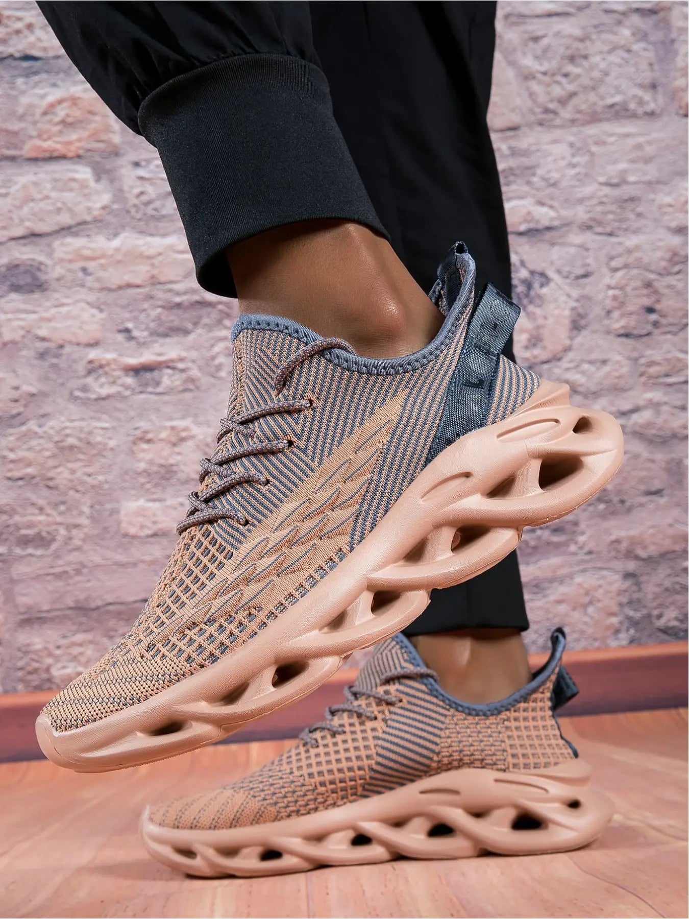 Men'S Breathable Flyknit Sock Shoes: Elastic Sock Cuff Wrap, Fatigue-Free Walking Shoes, Athletic Walking Shoes, Flexible Shoe