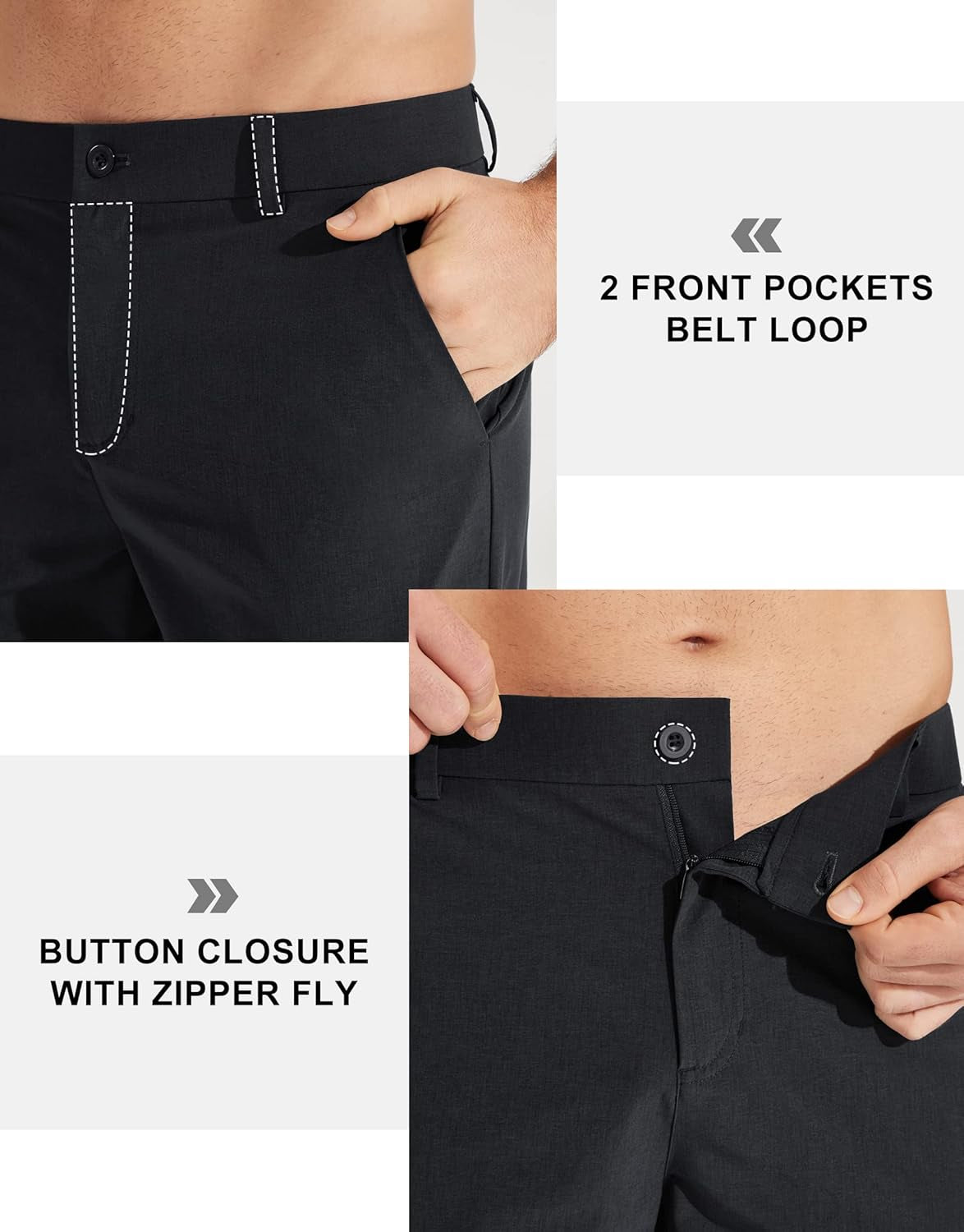 Elevate Your Style with Libin Men's Quick-Dry Stretch Golf and Dress Pants - Perfect for Golfing and Casual Outings in Sizes 30" to 34"