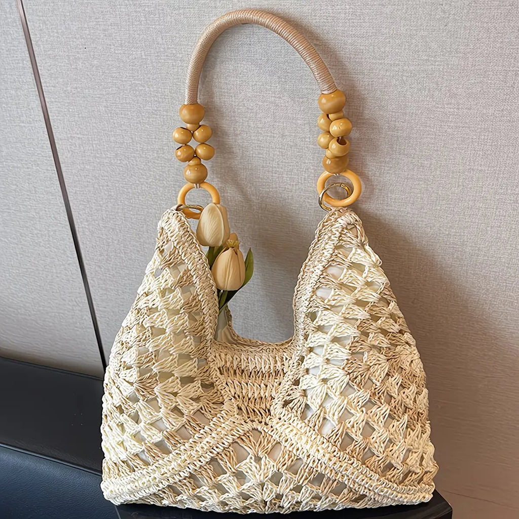 Chic Handmade Woven Shoulder Bag - Perfect for Summer Beach Days & Vacations!