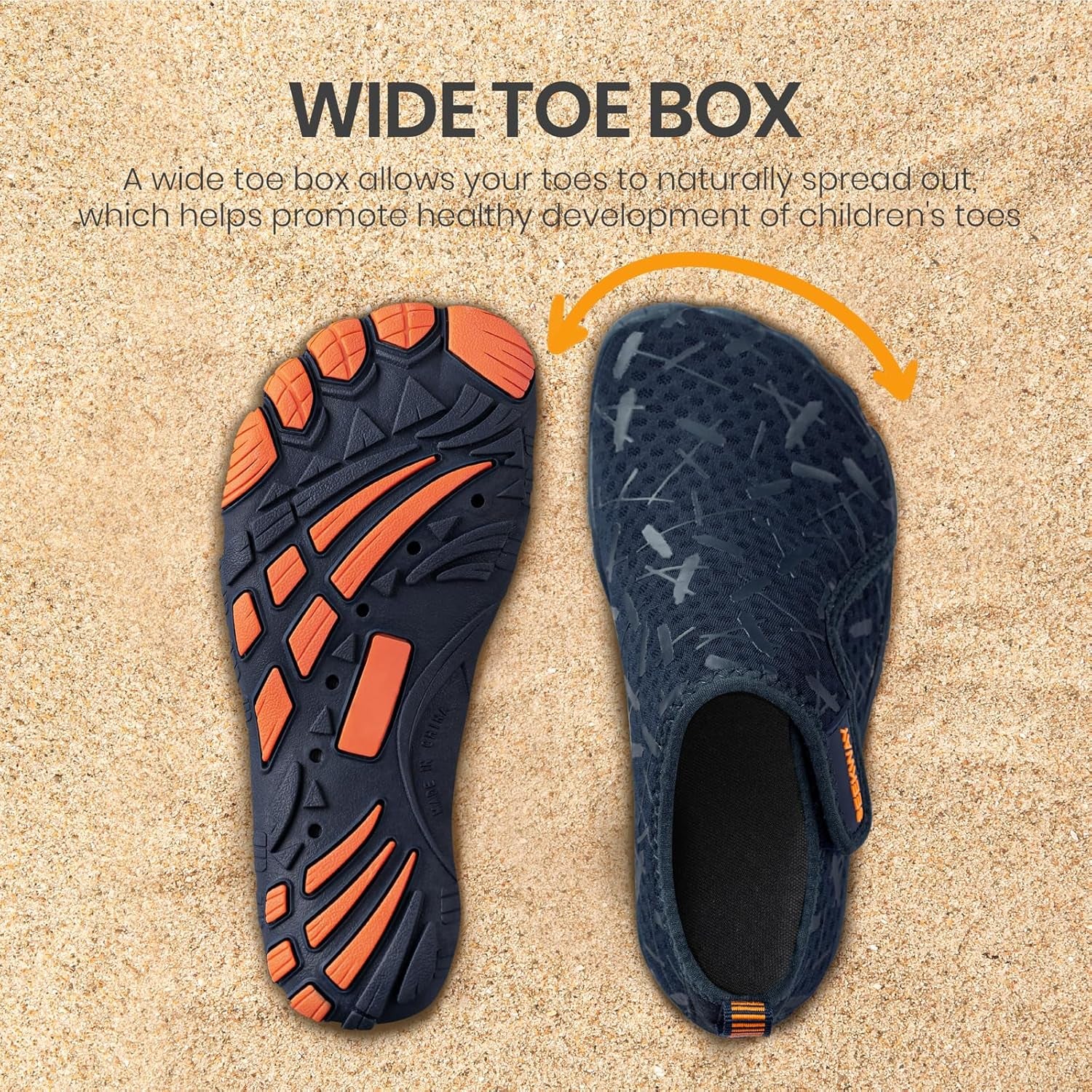 Kids' Barefoot Water Shoes - Quick-Dry Sandals with Wide Toe Box for Hiking, Swimming, Beach, Pool, and Kayaking - Non-Slip Camping Essentials for Boys and Girls