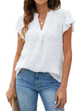 Elevate Your Wardrobe with Our Women's Elegant V-Neck Blouses Featuring Ruffle Sleeves - Perfect for Summer Casual Wear!