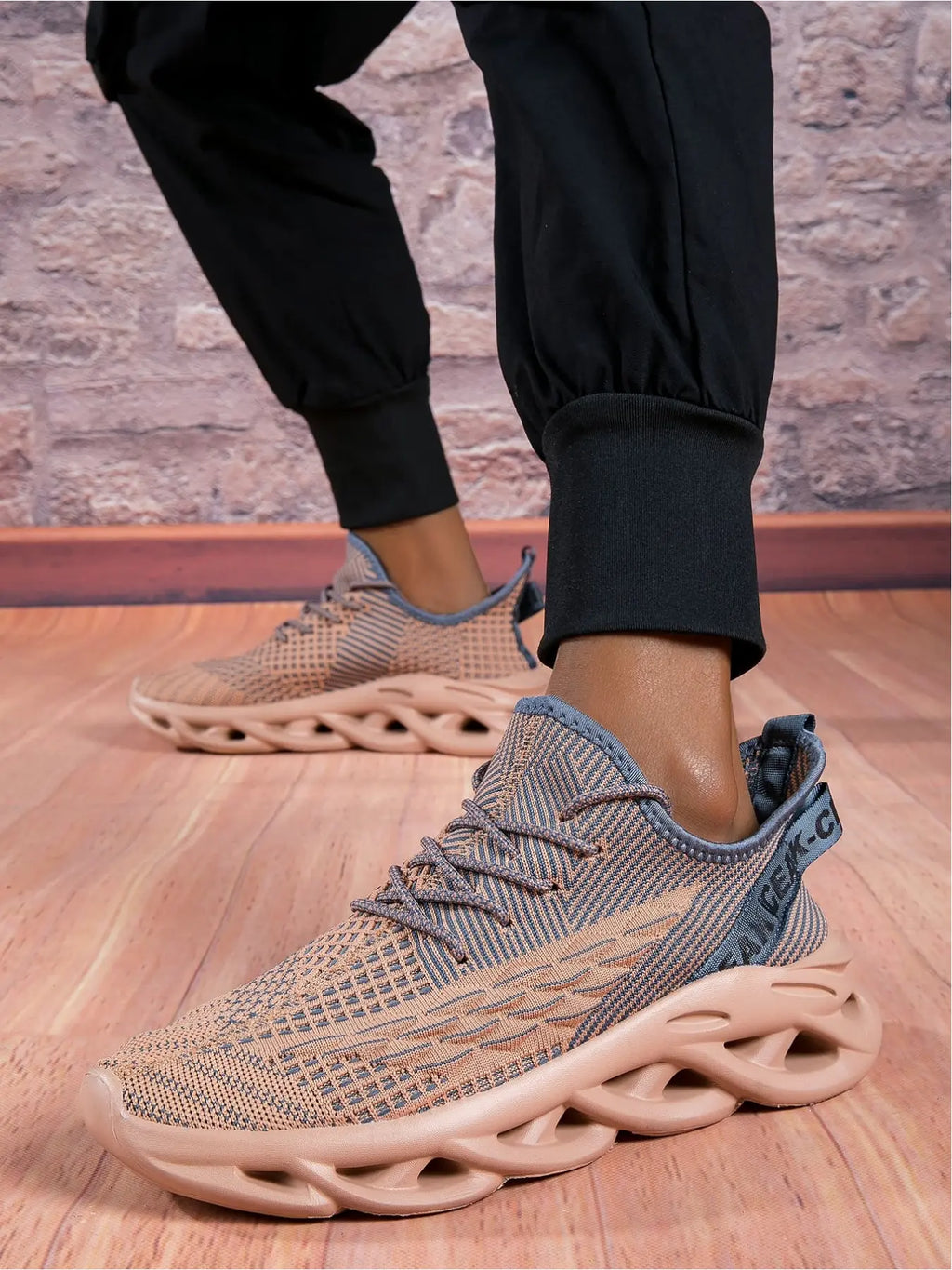 Men'S Breathable Flyknit Sock Shoes: Elastic Sock Cuff Wrap, Fatigue-Free Walking Shoes, Athletic Walking Shoes, Flexible Shoe