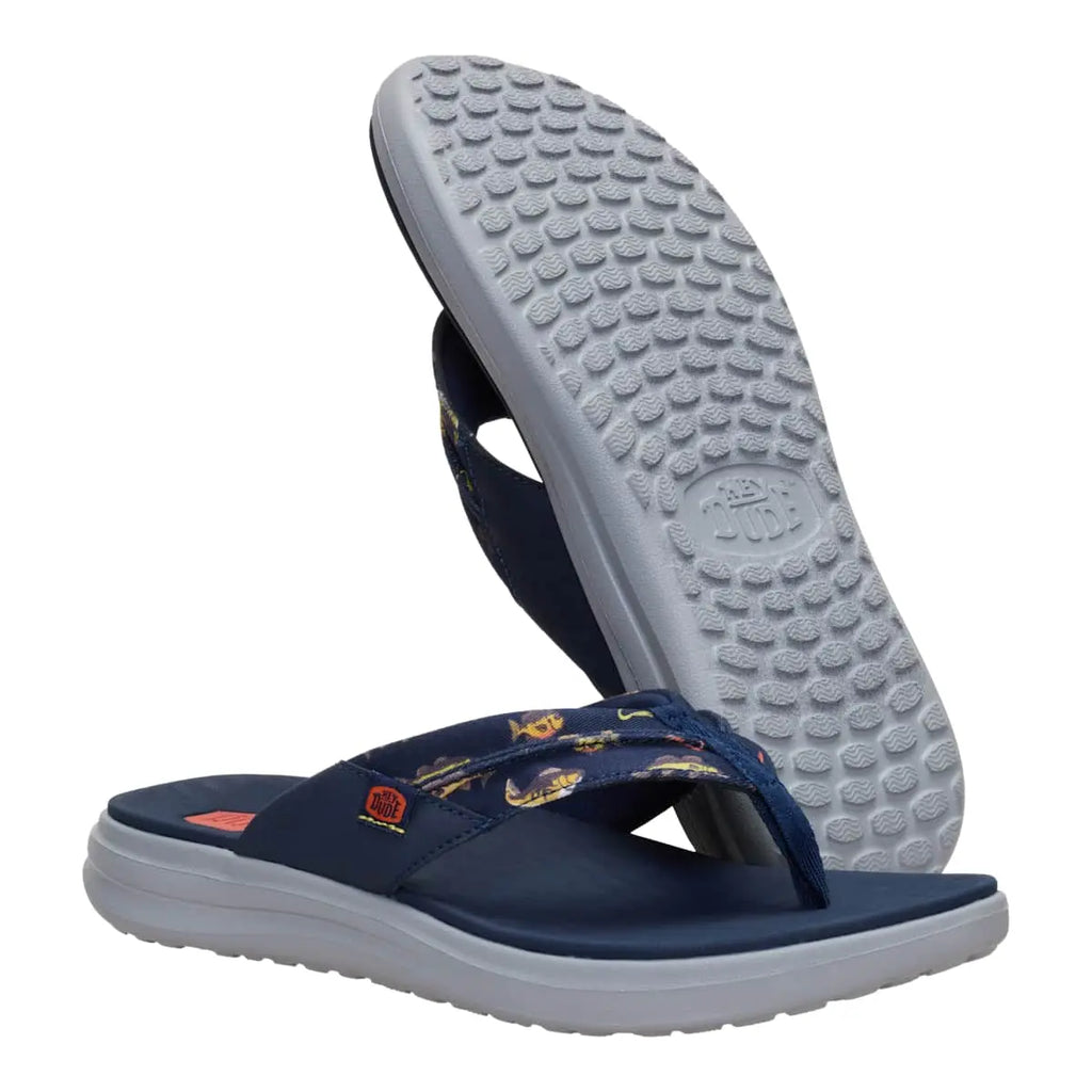HEYDUDE Finn Flip Cast - Comfortable Slip on Sandals for Men