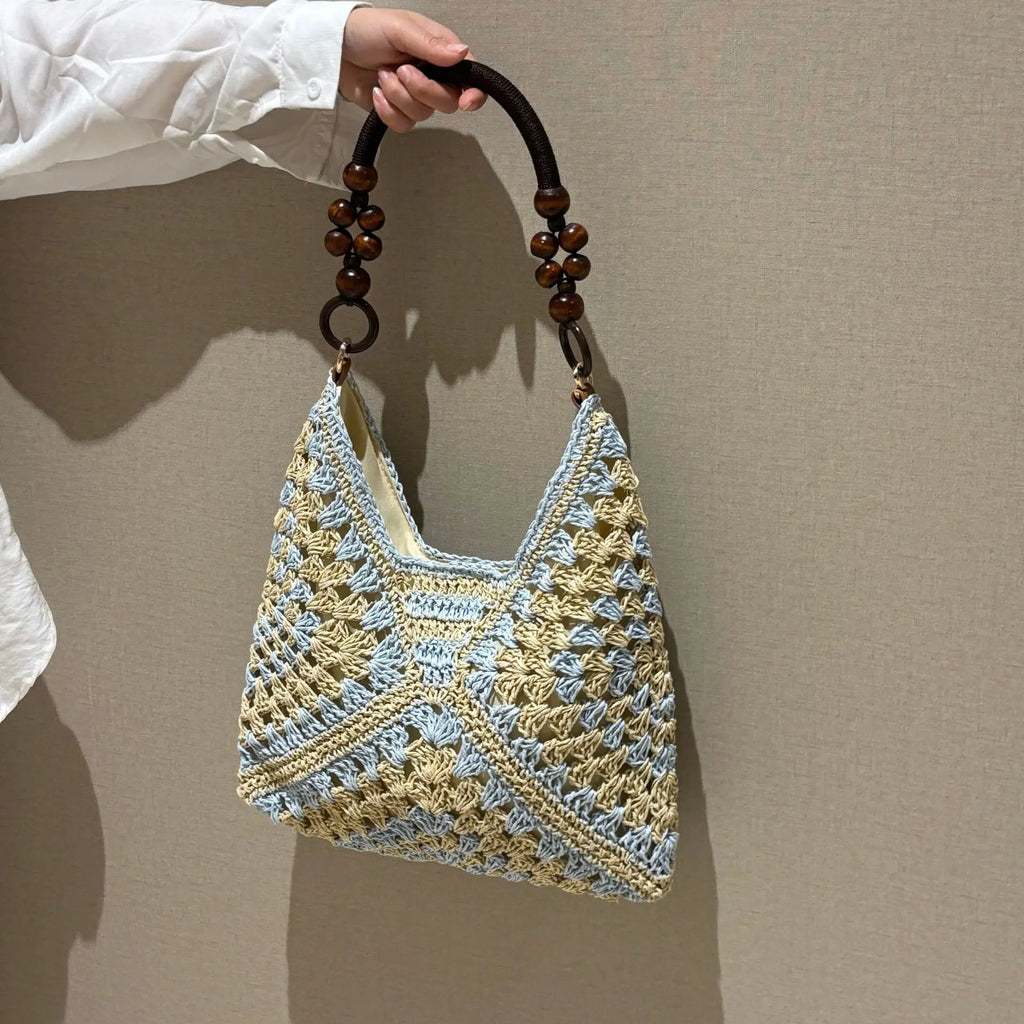 Chic Handmade Woven Shoulder Bag - Perfect for Summer Beach Days & Vacations!