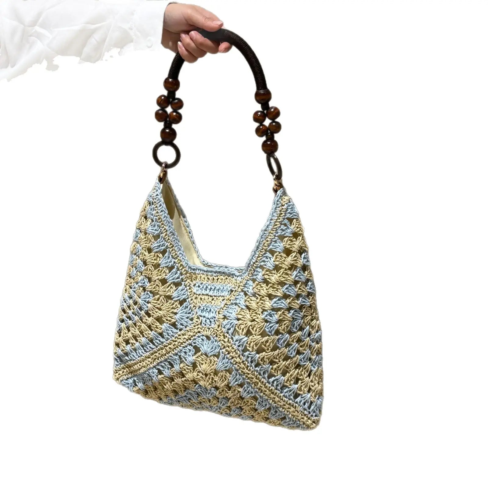Chic Handmade Woven Shoulder Bag - Perfect for Summer Beach Days & Vacations!