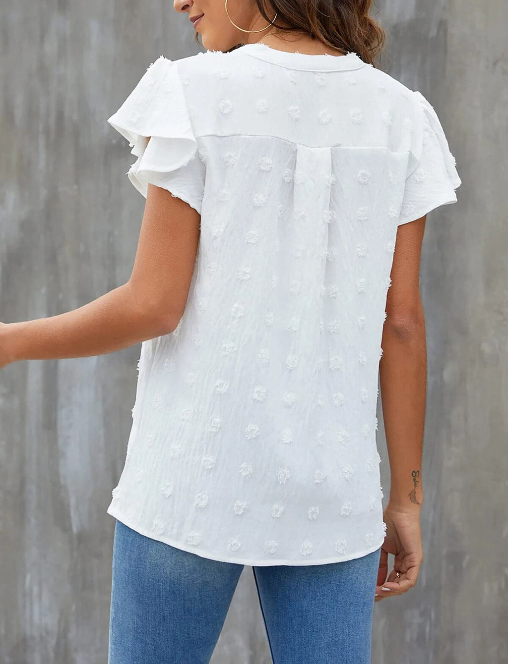 Elevate Your Wardrobe with Our Women's Elegant V-Neck Blouses Featuring Ruffle Sleeves - Perfect for Summer Casual Wear!