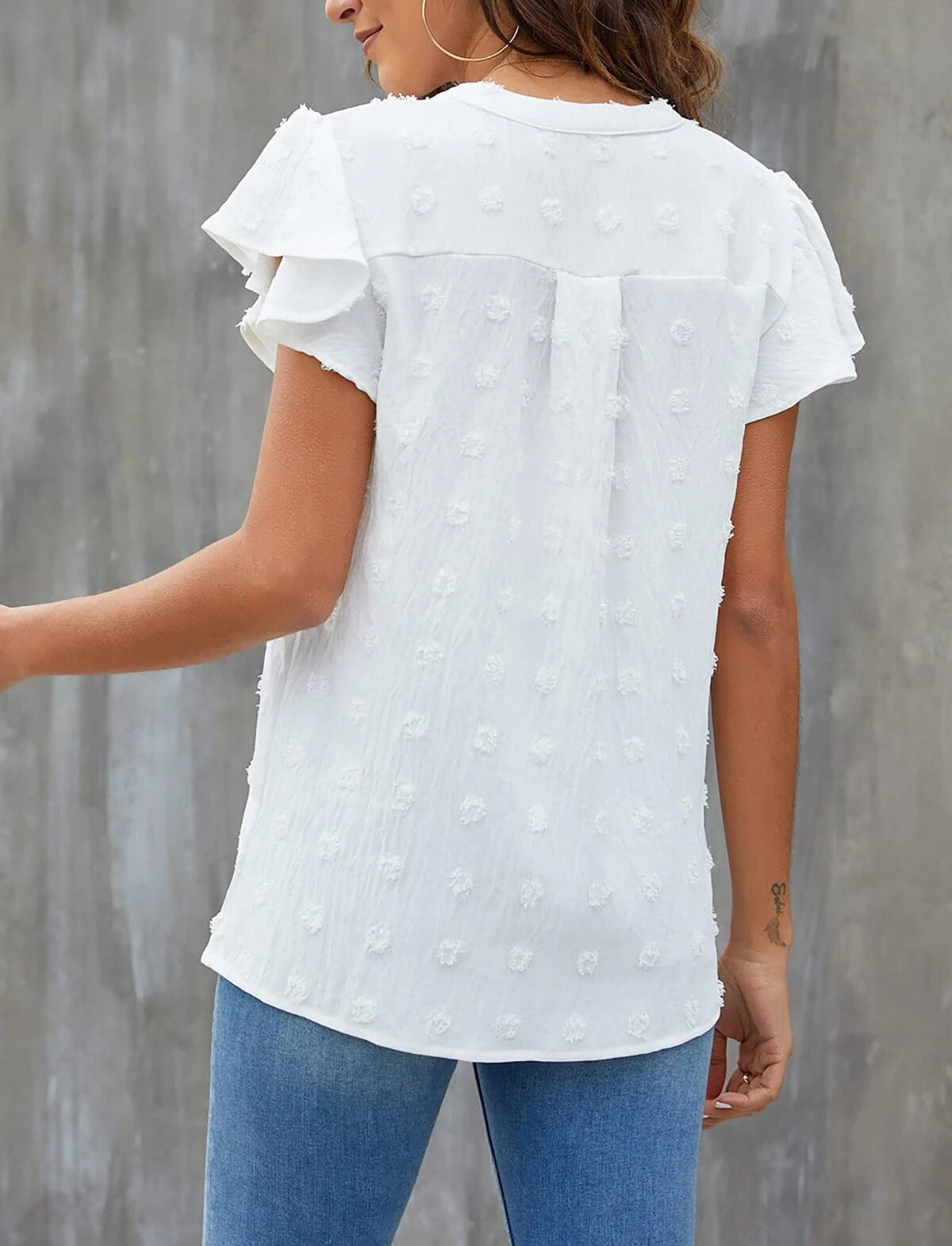 Elevate Your Wardrobe with Our Women's Elegant V-Neck Blouses Featuring Ruffle Sleeves - Perfect for Summer Casual Wear!