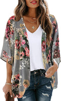 Chic Women's Floral Print Puff Sleeve Kimono Cardigan - Your Go-To Casual Cover-Up for Summer 2026
