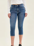 Step Up Your Style Game with Judy Blue Mid Waist Capri Jeans - Perfectly Polished for Every Occasion