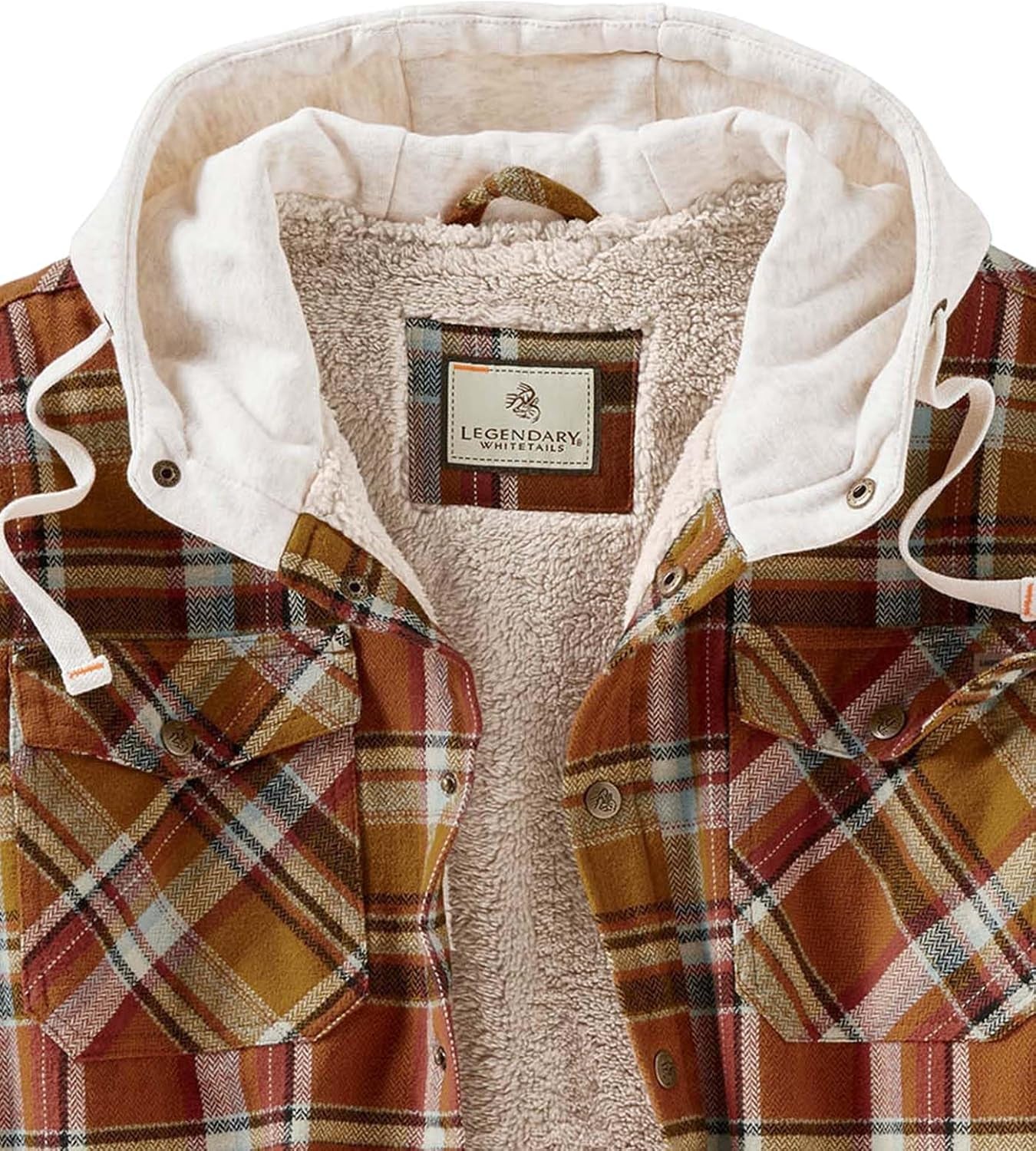 Stay Warm and Stylish: Men's Insulated Hooded Shirt Jacket with Cozy Plaid Flannel and Soft Berber Lining