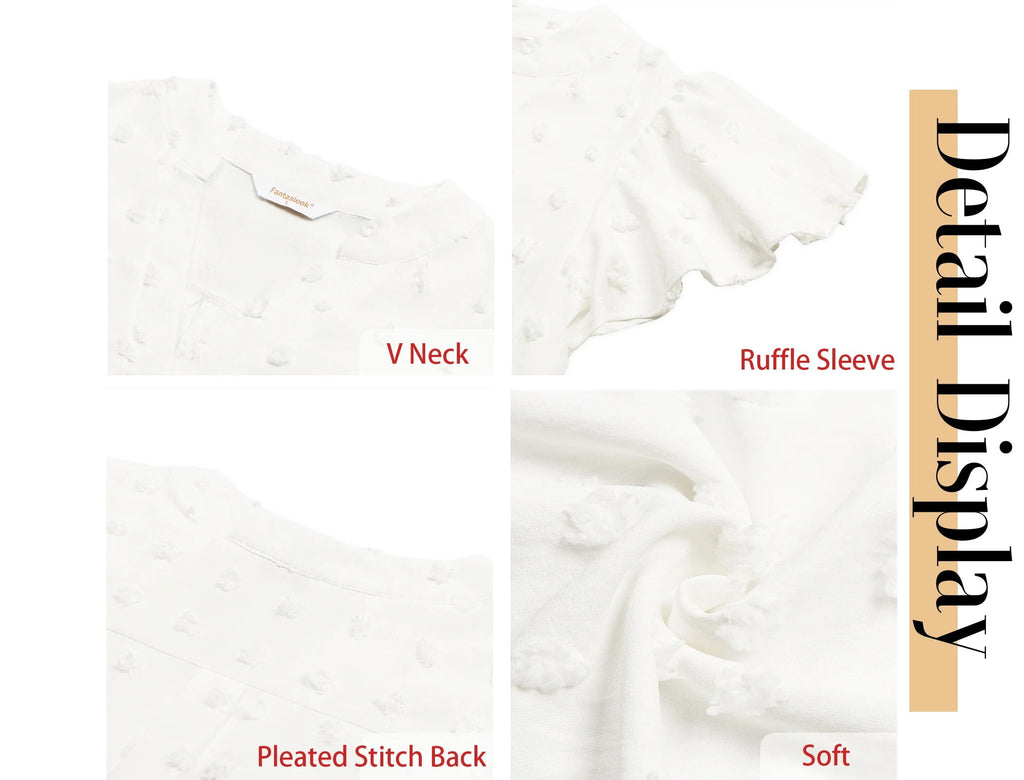 Elevate Your Wardrobe with Our Women's Elegant V-Neck Blouses Featuring Ruffle Sleeves - Perfect for Summer Casual Wear!